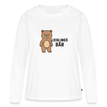 OURS PRÉFÉRÉ - T-shirt manches longues Premium bio Femme - blanc - Devant - Julia (174cm)