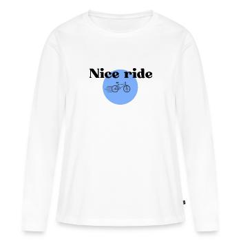 nice ride bike - T-shirt manches longues Premium bio Femme - blanc - Devant - Julia (174cm)