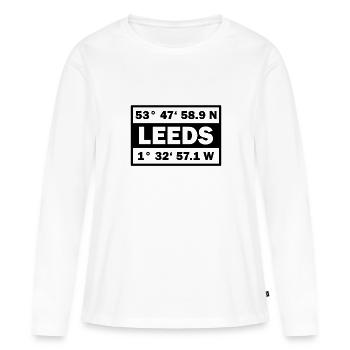 Leeds Coordonnées Ville Angleterre Leeds - T-shirt manches longues Premium bio Femme - blanc - Devant - Julia (174cm)