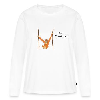 Orangutan orangutan rainforest monkey gift - Women's Premium Organic Long Sleeve Shirt - white - Front - Julia (174cm)