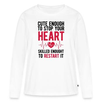 Nurse - Women's Premium Organic Long Sleeve Shirt - white - Front - Julia (174cm)