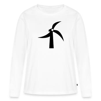Eolienne - T-shirt manches longues Premium bio Femme - blanc - Devant - Julia (174cm)