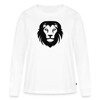 Tête de lion - T-shirt manches longues Premium bio Femme - blanc - Devant - Julia (174cm)