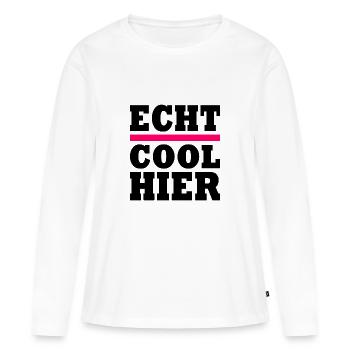 Echt cool hier - Frauen Premium Bio Langarmshirt - Weiß - Vorne - Julia (174cm)