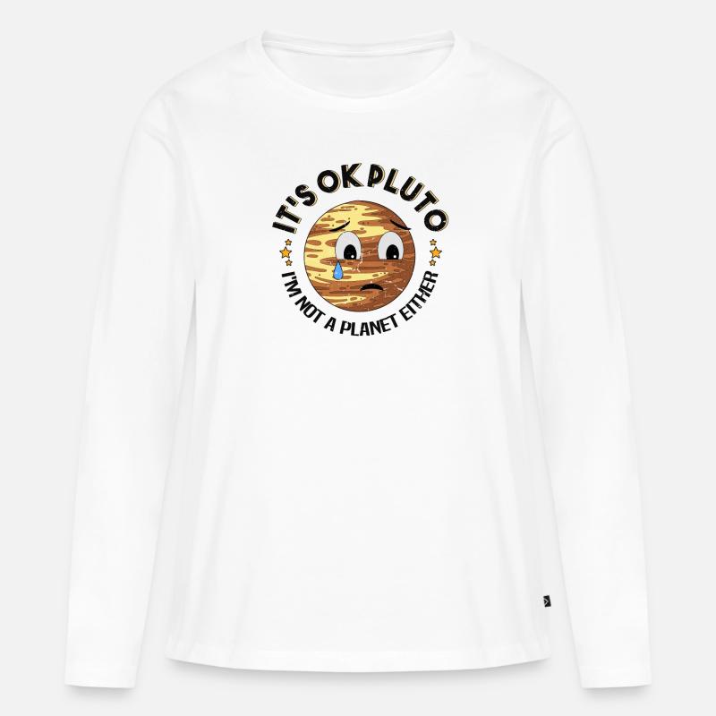 Pluto Planet Pluto Day - Frauen Premium Bio Langarmshirt - Weiß