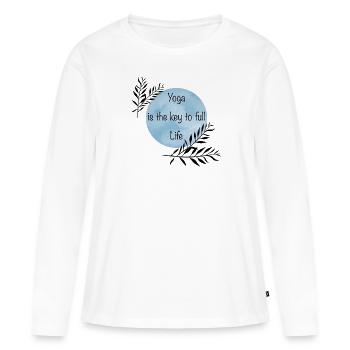 Yoga - T-shirt manches longues Premium bio Femme - blanc - Devant - Julia (174cm)