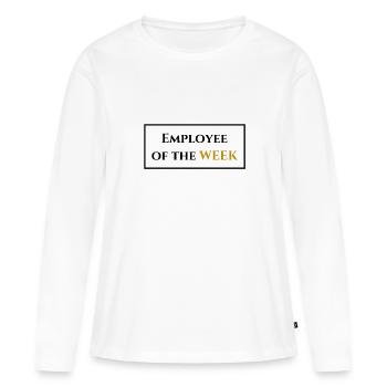 Employé de la semaine - T-shirt manches longues Premium bio Femme - blanc - Devant - Julia (174cm)
