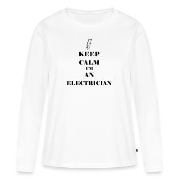 Électricien électricien électricien cadeau - T-shirt manches longues Premium bio Femme - blanc - Devant - Julia (174cm)