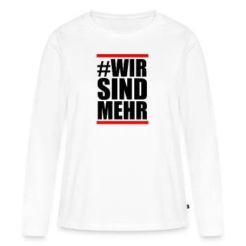 Nous sommes plus contre les nazis - T-shirt manches longues Premium bio Femme - blanc - Devant - Julia (174cm)
