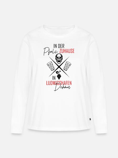 In Ludwigshafen dehäm - Frauen Premium Bio Langarmshirt - Weiß