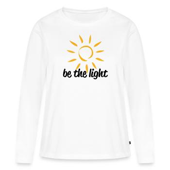 Soyez la lumière - T-shirt manches longues Premium bio Femme - blanc - Devant - Julia (174cm)