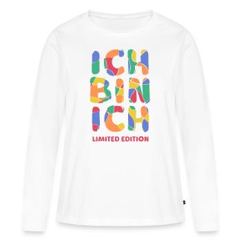 Ich bin ich - Limited Edition Selbstvertrauen Mut - Frauen Premium Bio Langarmshirt - Weiß - Vorne - Julia (174cm)
