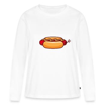 Dynamite-Hot Dog- tshirt-cool-sympa - T-shirt manches longues Premium bio Femme - blanc - Devant - Julia (174cm)