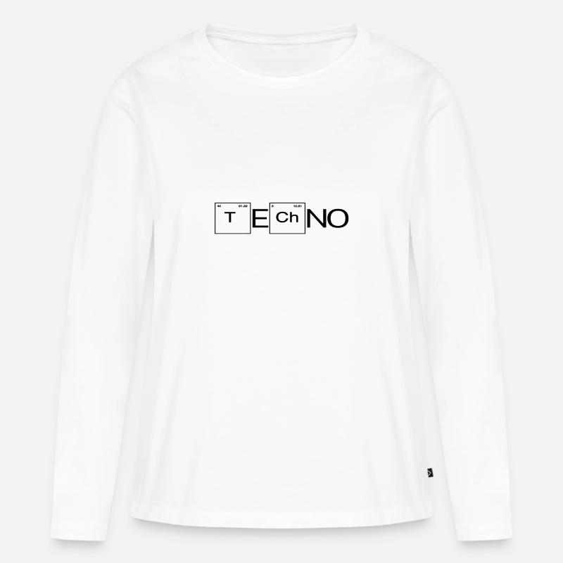 Techno - Frauen Premium Bio Langarmshirt - Weiß