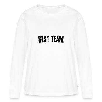 Meilleure communauté d'équipe - T-shirt manches longues Premium bio Femme - blanc - Devant - Julia (174cm)