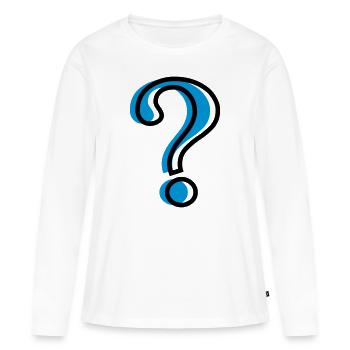 Point d'interrogation? - T-shirt manches longues Premium bio Femme - blanc - Devant - Julia (174cm)