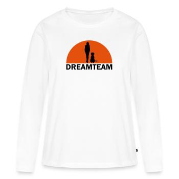 DREAM TEAM - T-shirt manches longues Premium bio Femme - blanc - Devant - Julia (174cm)