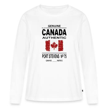 Kanada - Maple Leaf - Canada - T-shirt manches longues Premium bio Femme - blanc - Devant - Julia (174cm)