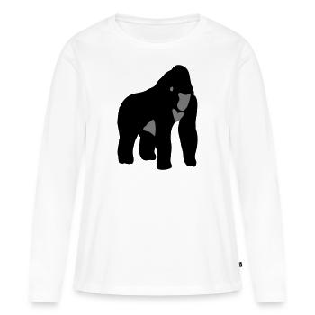 Gorilla Monkey Ape - Women's Premium Organic Long Sleeve Shirt - white - Front - Julia (174cm)