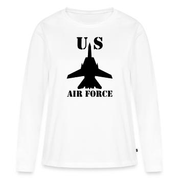 air_force - T-shirt manches longues Premium bio Femme - blanc - Devant - Julia (174cm)