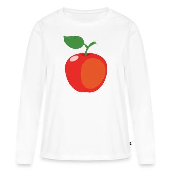 Apfel - Frauen Premium Bio Langarmshirt - Weiß - Vorne - Julia (174cm)