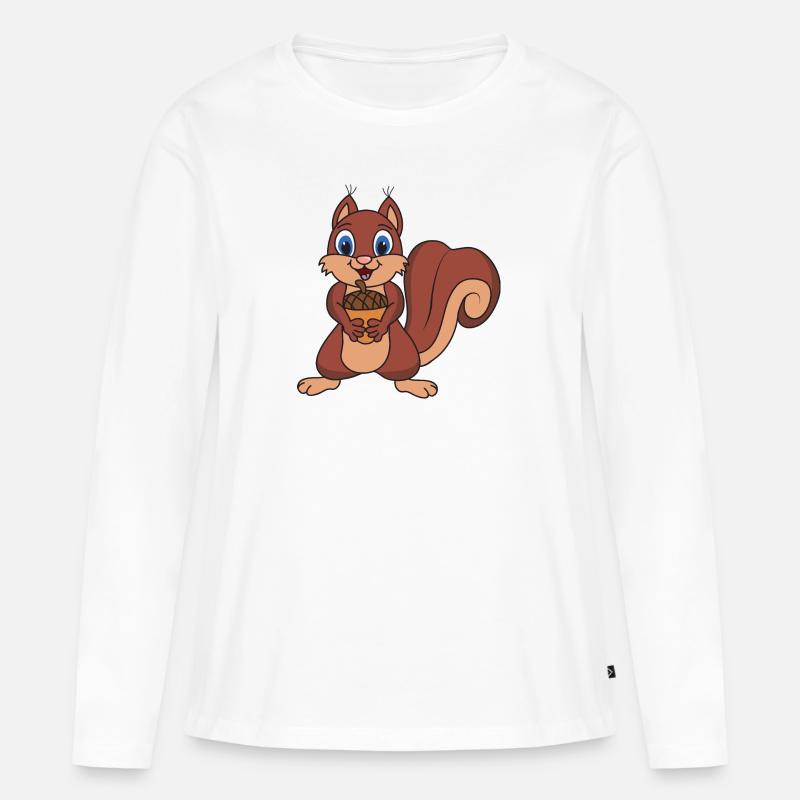 Eichhörnchen - Frauen Premium Bio Langarmshirt - Weiß