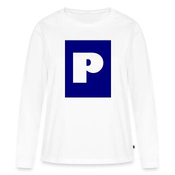 Parking pour les voitures - T-shirt manches longues Premium bio Femme - blanc - Devant - Julia (174cm)