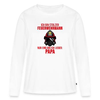 Cadeau d'appel d'urgence des pompiers pompiers - T-shirt manches longues Premium bio Femme - blanc - Devant - Julia (174cm)