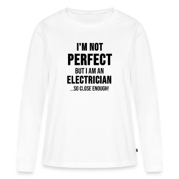 Électricien Génie Électrique Cadeau Électrique - T-shirt manches longues Premium bio Femme - blanc - Devant - Julia (174cm)