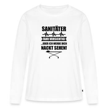 Ambulanciers ambulanciers Cadeau cool - T-shirt manches longues Premium bio Femme - blanc - Devant - Julia (174cm)
