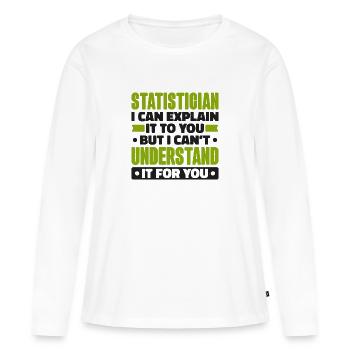 Statisticiens Statistiques Mathématiques Algèbre - T-shirt manches longues Premium bio Femme - blanc - Devant - Julia (174cm)