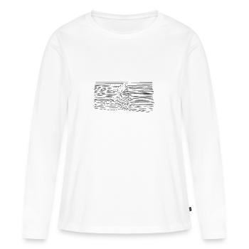 vagues - T-shirt manches longues Premium bio Femme - blanc - Devant - Julia (174cm)