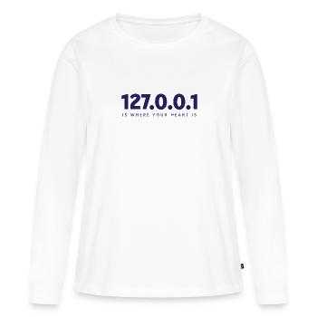 La page d’accueil est 127.0.0.1 – Coding Spirit - T-shirt manches longues Premium bio Femme - blanc - Devant - Julia (174cm)