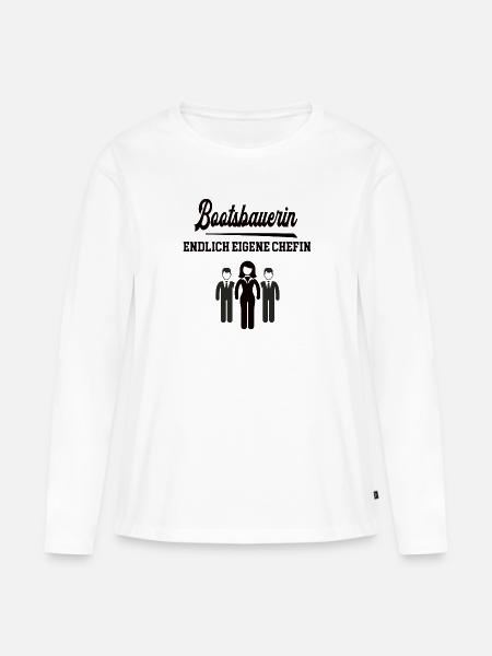 Bootsbauerin Chefin Selbstständigkeit Boote Firma - Frauen Premium Bio Langarmshirt - Weiß