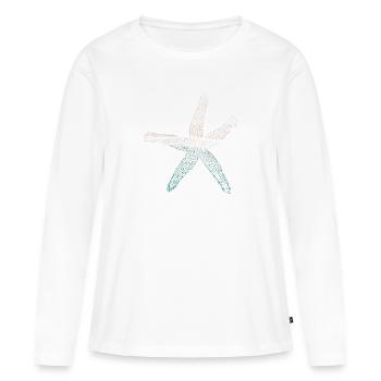 étoile de mer - T-shirt manches longues Premium bio Femme - blanc - Devant - Julia (174cm)