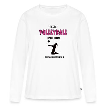 Volleyball Spielerin Beste Volleyballerin Geb Jubi - Frauen Premium Bio Langarmshirt - Weiß - Vorne - Julia (174cm)