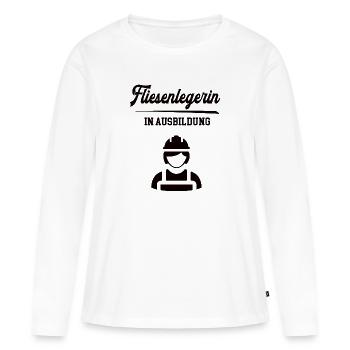 Fliesenlegerin in Ausbildung Fliesenleger Lehre - Frauen Premium Bio Langarmshirt - Weiß - Vorne - Julia (174cm)