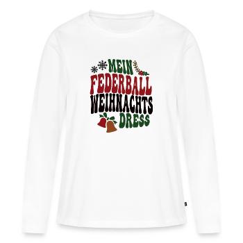 Federballerin Weihnachten Federball Spielerin XMAS - Frauen Premium Bio Langarmshirt - Weiß - Vorne - Julia (174cm)