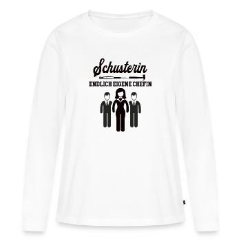 Schusterin Chefin Selbstständigkeit Firma Gründen - Frauen Premium Bio Langarmshirt - Weiß - Vorne - Julia (174cm)