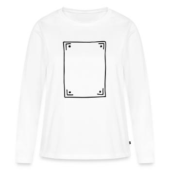 cadre - T-shirt manches longues Premium bio Femme - blanc - Devant - Julia (174cm)