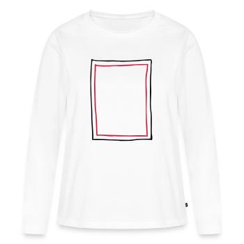Cadre Cadre photo - T-shirt manches longues Premium bio Femme - blanc - Devant - Julia (174cm)