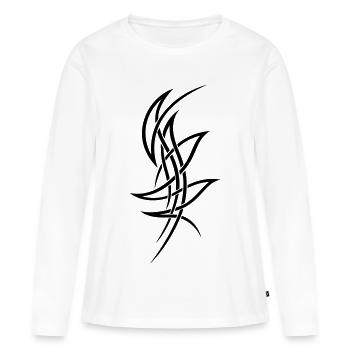 Ornement de tatouage tribal très filigrane. - T-shirt manches longues Premium bio Femme - blanc - Devant - Julia (174cm)