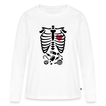 Scary Halloween X-Ray costume candy - Women's Premium Organic Long Sleeve Shirt - white - Front - Julia (174cm)