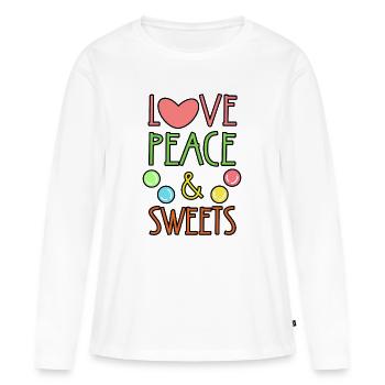 Sweets Statement Dessert Sucre Bonbons - T-shirt manches longues Premium bio Femme - blanc - Devant - Julia (174cm)