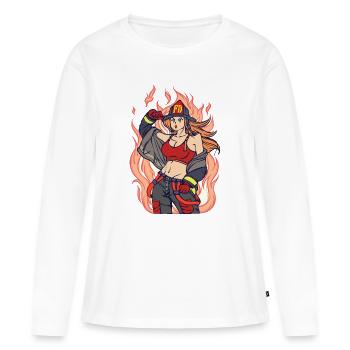 Retter Löscharbeit Feuer Lebensretter Feuerwehr - Frauen Premium Bio Langarmshirt - Weiß - Vorne - Julia (174cm)