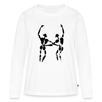 Amis - T-shirt manches longues Premium bio Femme - blanc - Devant - Julia (174cm)