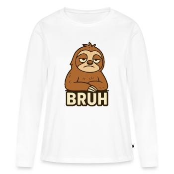 Conception de t-shirt décontracté Sloth Expression - T-shirt manches longues Premium bio Femme - blanc - Devant - Julia (174cm)