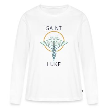 Saint Luc : Assistance médicale - T-shirt manches longues Premium bio Femme - blanc - Devant - Julia (174cm)
