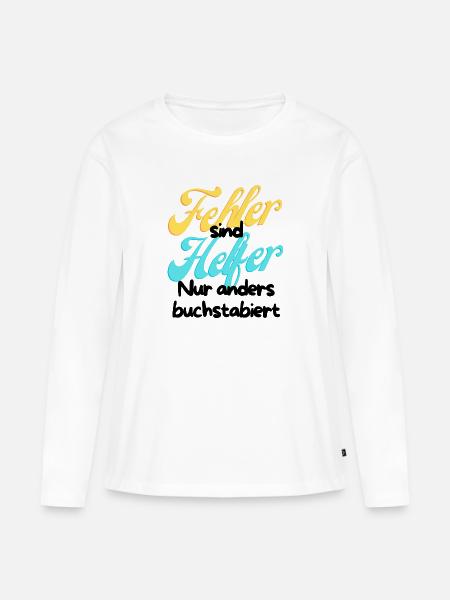 Fehler Helfer Gradient Script - Frauen Premium Bio Langarmshirt - Weiß