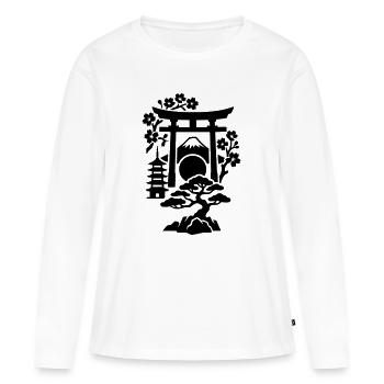 Japan Silhouette - Frauen Premium Bio Langarmshirt - Weiß - Vorne - Julia (174cm)